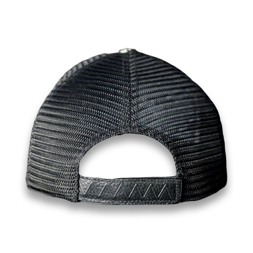 TAJI LEATHER TRUCKER HAT