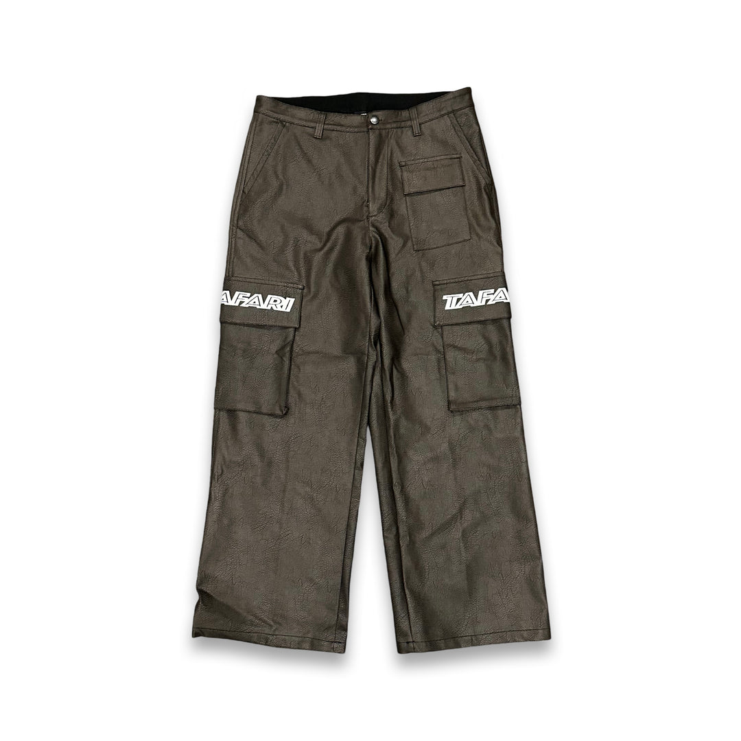 LEATHER CARGO PANTS