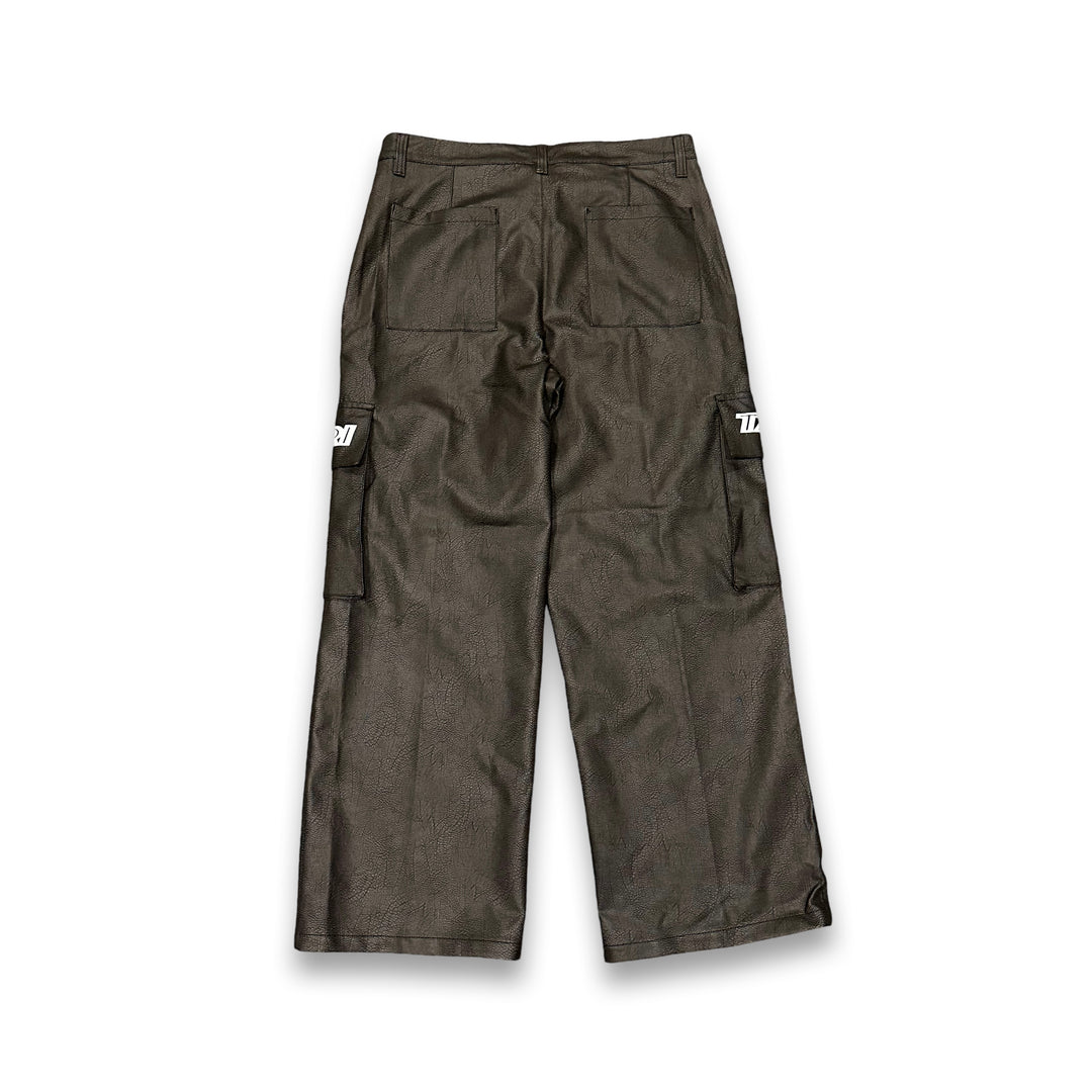 LEATHER CARGO PANTS